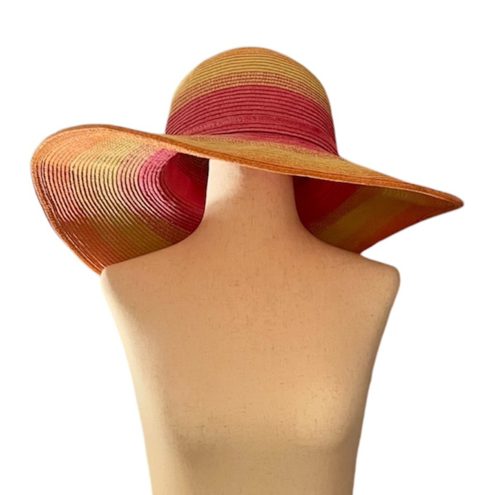 striped multicolor floppy brim sunhat OS